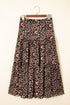 Reversible Leopard Floral Ruffle Hem Southern Maxi Skirt